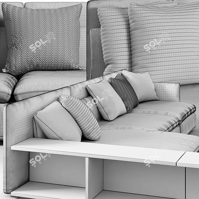 Frigerio DOMINIO: Stylish Corner Sofa with 3D Mapping 3D model image 3