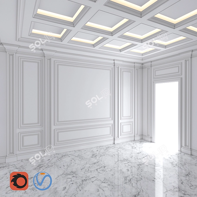 Elegant Molding for Stylish Decor 3D model image 1