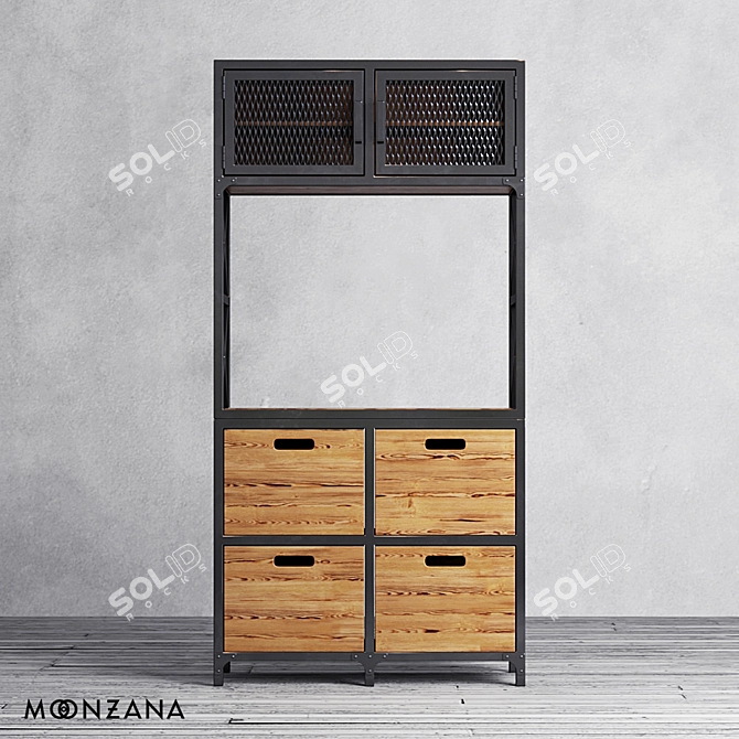 Rustic Pine Buffet: Moonzana's Factor Collection 3D model image 2