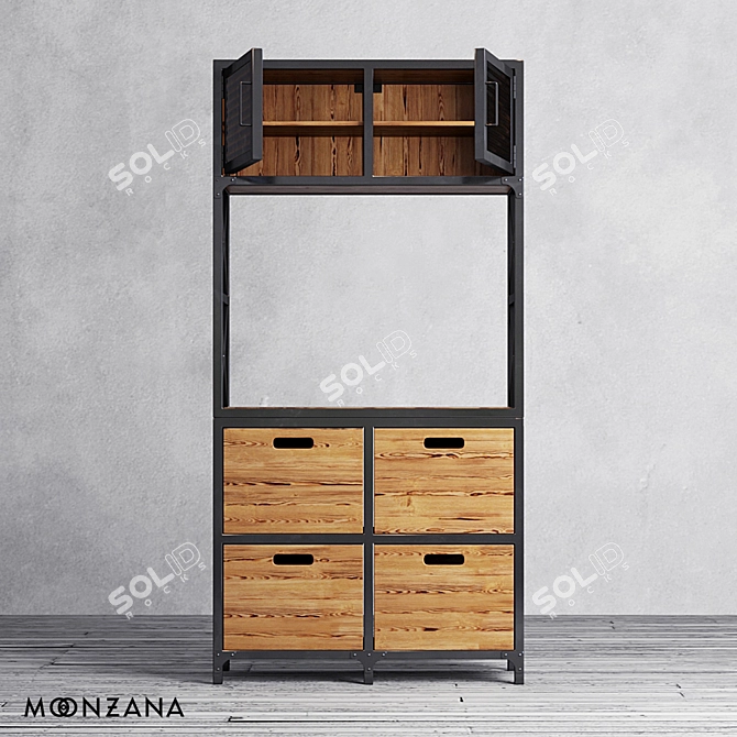 Rustic Pine Buffet: Moonzana's Factor Collection 3D model image 3