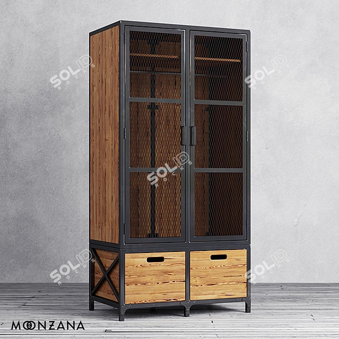 Moonzana OM Factoria Wardrobe with Mesh 3D model image 1