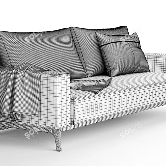 Idun Sleek Sofa Bed - Modern Comfort 3D model image 3