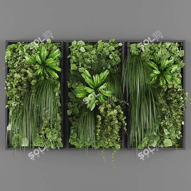 Effortless Greenery: Vertical Garden 017 3D model image 1