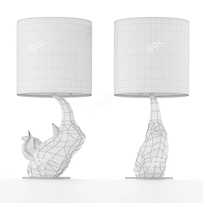 Sleek Rhino Desk Lamp 3D model image 2