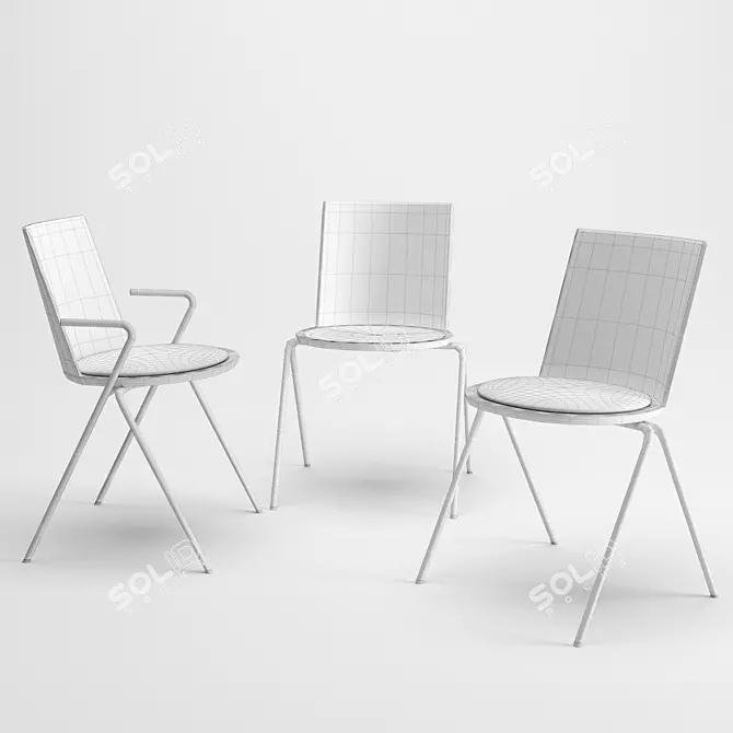 Fredericia Acme A-Base Chair 3D model image 1