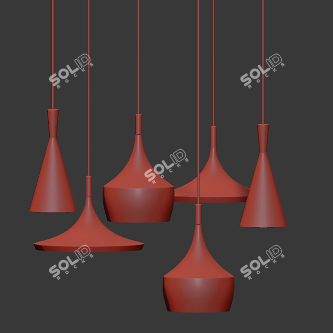 Industrial Loft Wood Pendant 3D model image 2