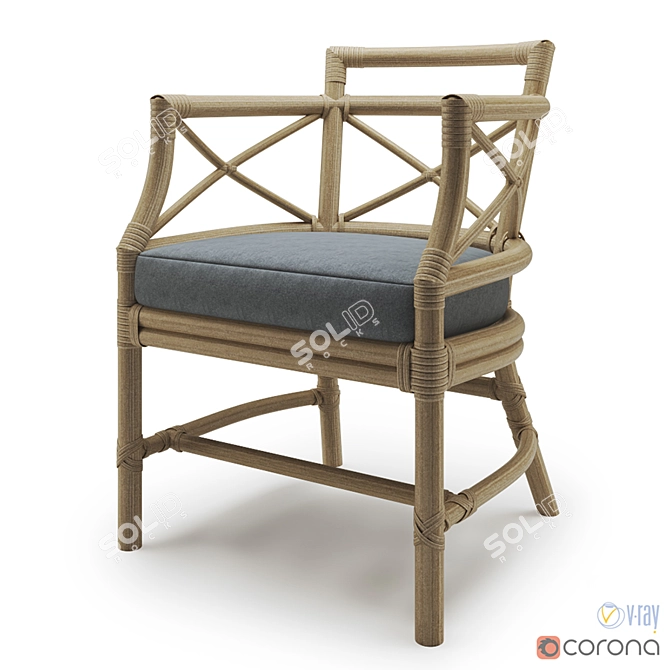 Elegant McGuire Gondola Chair: A Timeless Design 3D model image 1