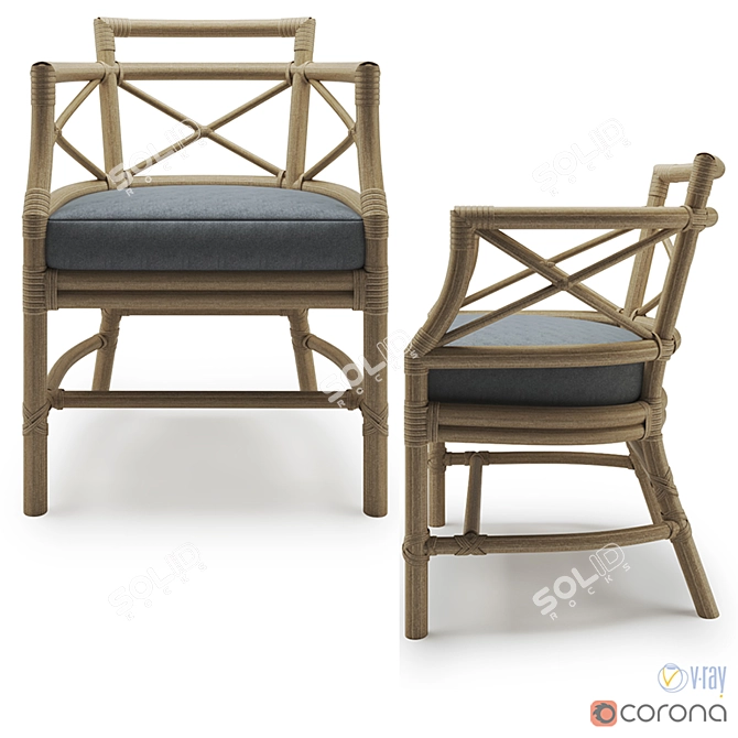 Elegant McGuire Gondola Chair: A Timeless Design 3D model image 2