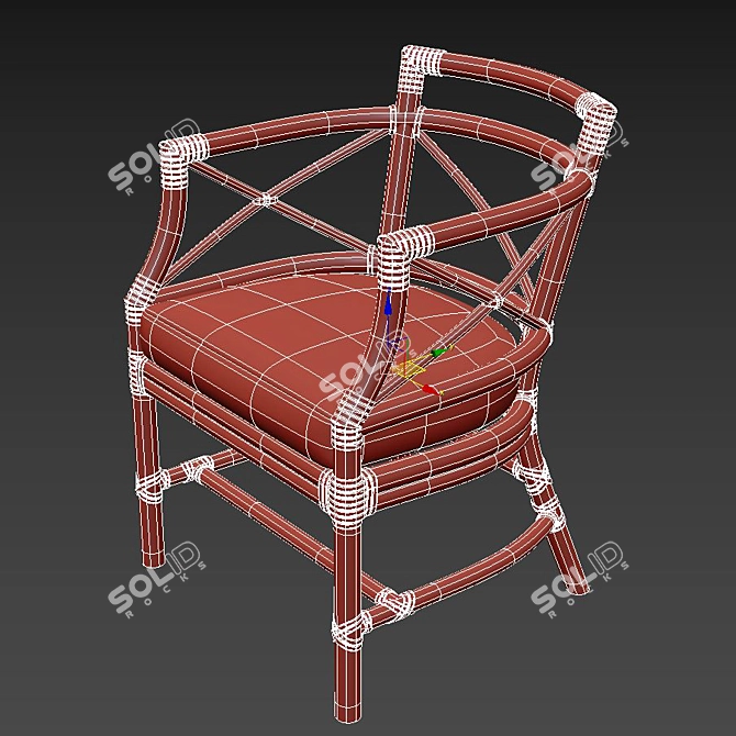 Elegant McGuire Gondola Chair: A Timeless Design 3D model image 3