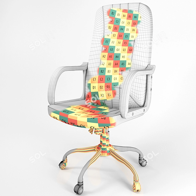 Modern Ergonomic Office Chair: RV-9309-1G 3D model image 3