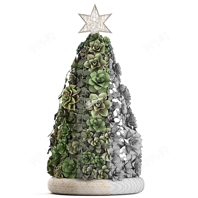 Exotic Succulent Tree: Perfect for New Year Decor 3D model image 3