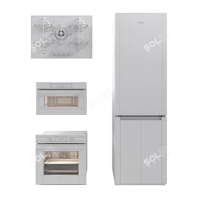 Whirlpool Kitchen Appliance Bundle 3D model image 3