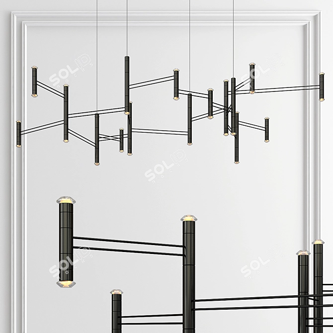 Luxury Chandelier Collection - 3 Choices 3D model image 3