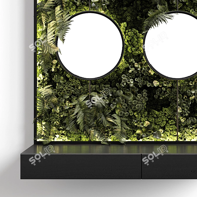 Console Mirror & Vertical Garden 3D model image 2