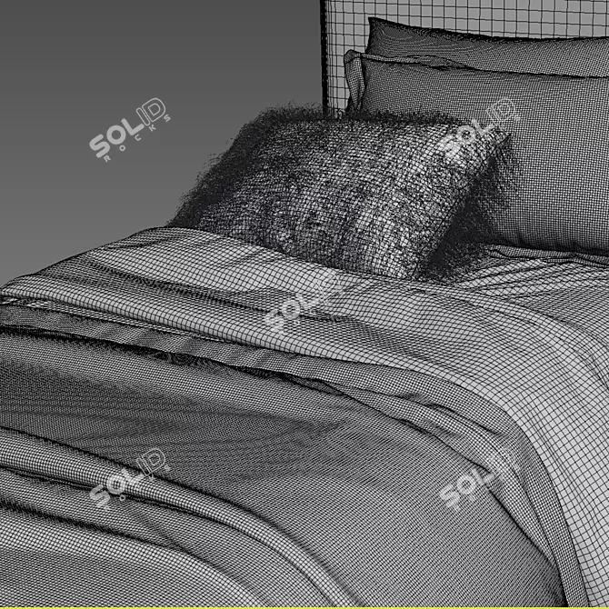 Sydney Trundle Upholstered Bed 3D model image 2