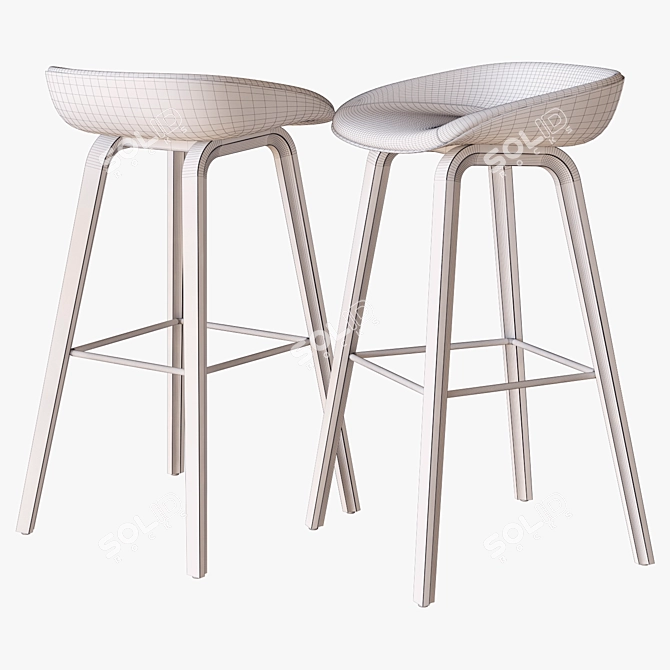 Modern AAS Stool Bar by HAY 3D model image 3