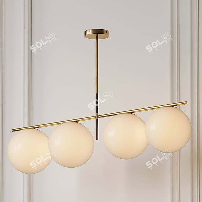 Maxim Vesper Brass & Black Pendant 3D model image 1