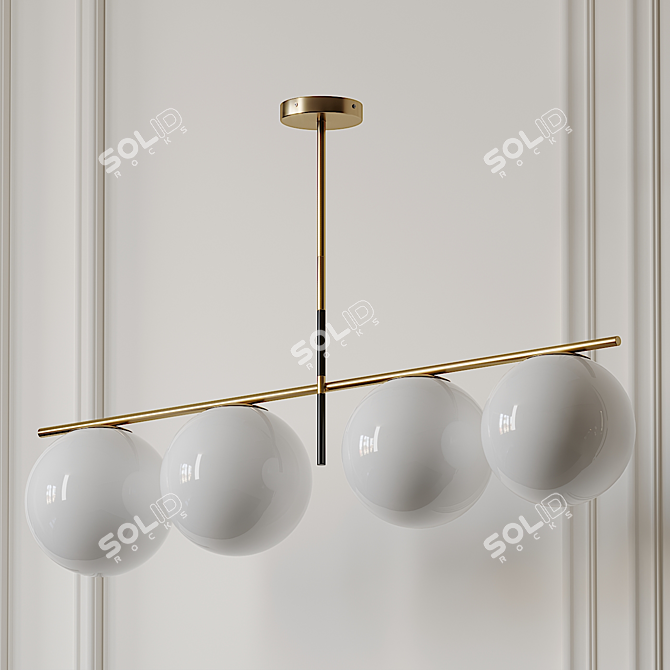 Maxim Vesper Brass & Black Pendant 3D model image 2