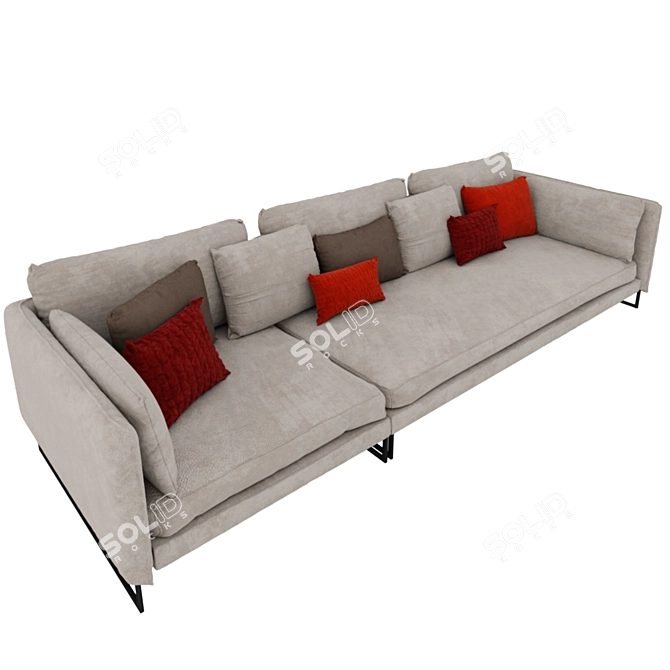 Sleek and Stylish Sofa Saba 3D model image 2