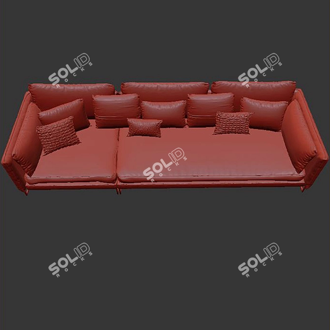 Sleek and Stylish Sofa Saba 3D model image 3