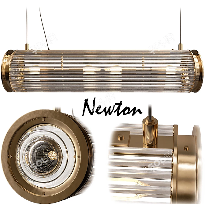 Timeless Elegance: Newton Rectangular Pendant 3D model image 1