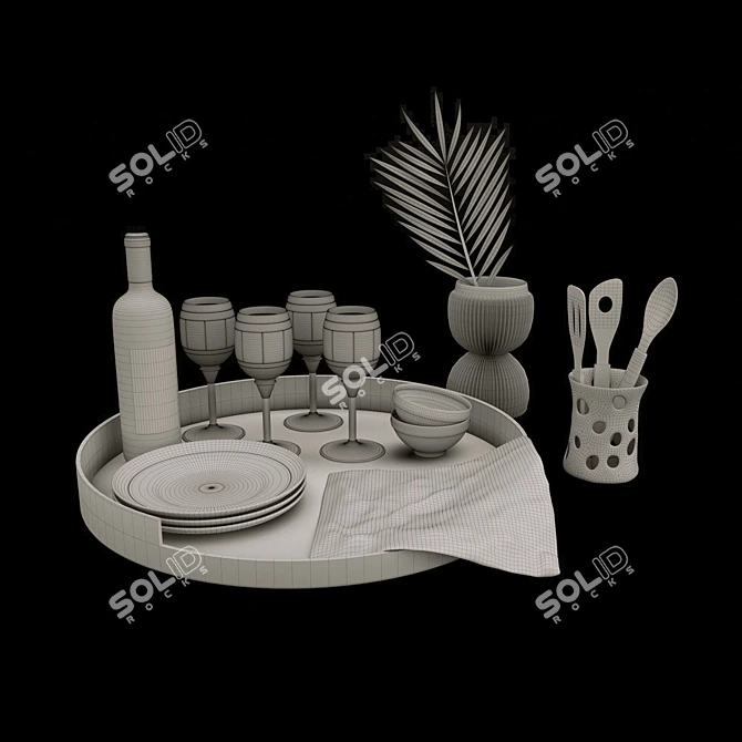 Modern Kitchen Essentials 3D model image 3