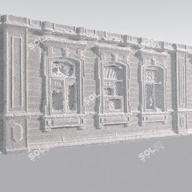 Modern Wooden Facade 3D model image 3