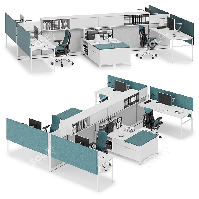 Herman Miller Canvas Wall: The Perfect Office Solution 3D model image 1