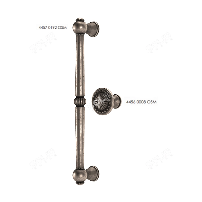 Elegant Brass Furniture Handles 3D model image 1