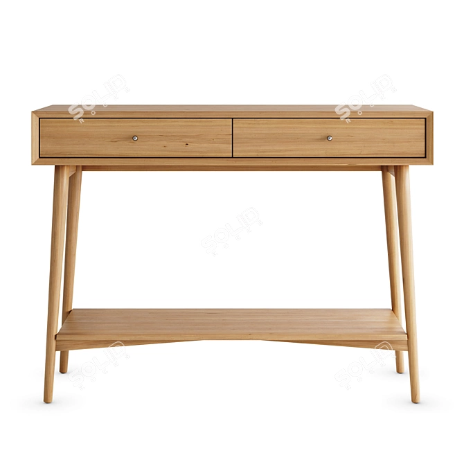 Elegant Mid Century Console 3D model image 1