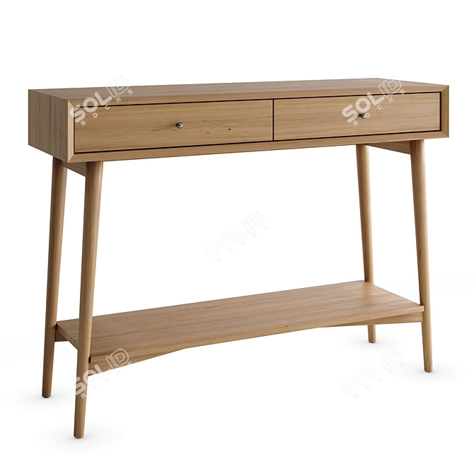 Elegant Mid Century Console 3D model image 2