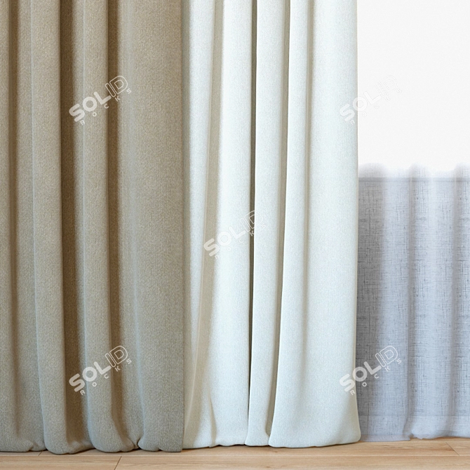 Luxury Curtains Set with Tulle | Backhausen Achilles 3D model image 2