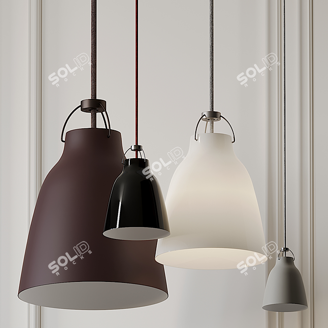 Sleek Caravaggio Pendant Light 3D model image 1