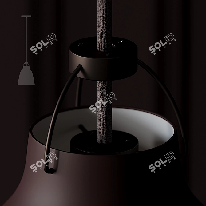 Sleek Caravaggio Pendant Light 3D model image 2