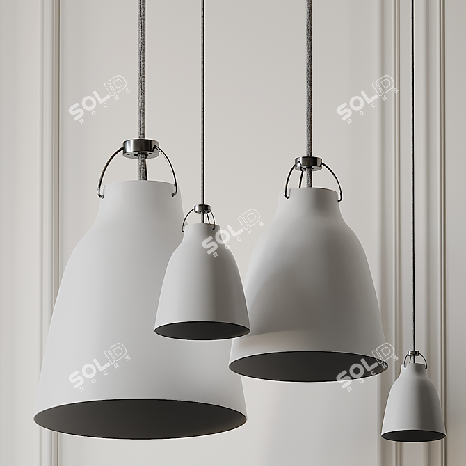 Sleek Caravaggio Pendant Light 3D model image 3