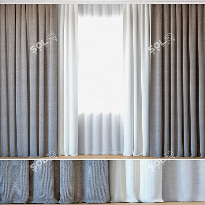 Elegant Backhausen Treccia Curtains 3D model image 1