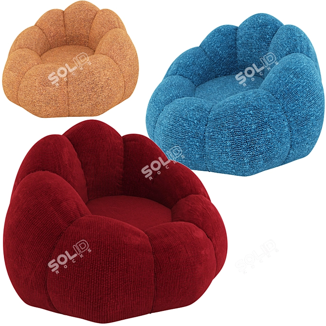 Cozy Circle Sofa Chair 3D model image 1