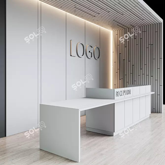 Modern Reception Desk 3D model image 3