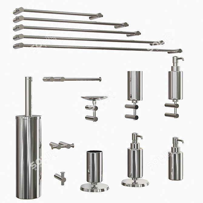 Bongio T Collection Bathroom Accessories 3D model image 1