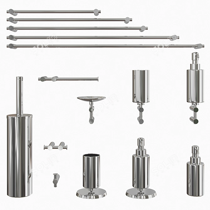 Bongio T Collection Bathroom Accessories 3D model image 2