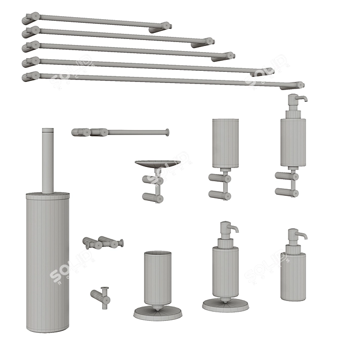 Bongio T Collection Bathroom Accessories 3D model image 3