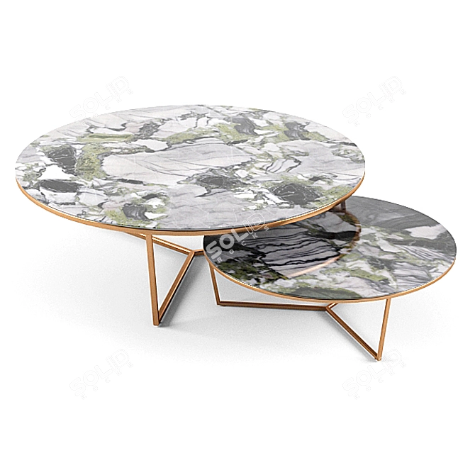 Elegant Round Marble Coffee Table 3D model image 1