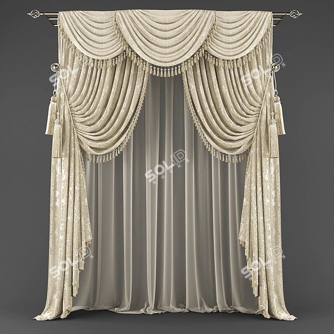 Polys and Verts Curtain Set 3D model image 1