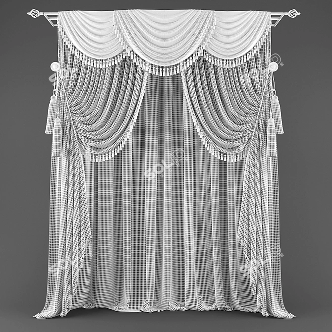 Polys and Verts Curtain Set 3D model image 2