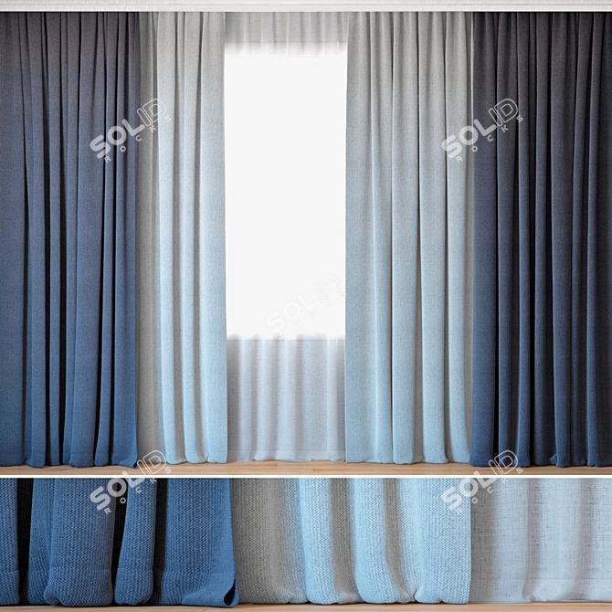 Backhausen Treccia Curtains 45 with Tulle 3D model image 1