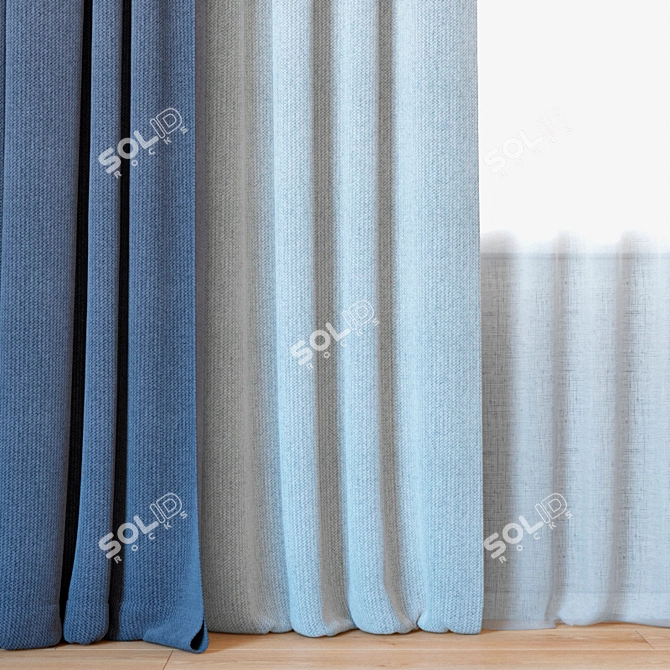 Backhausen Treccia Curtains 45 with Tulle 3D model image 2