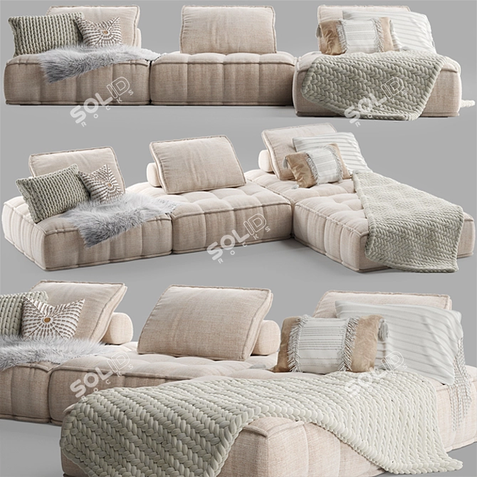 Minimalistic Collins Sofa: Natural Elegance 3D model image 1