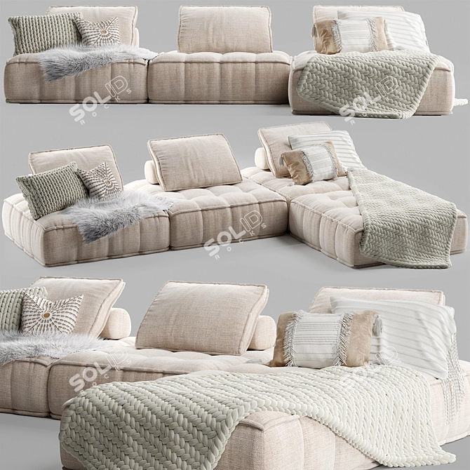 Minimalistic Collins Sofa: Natural Elegance 3D model image 4