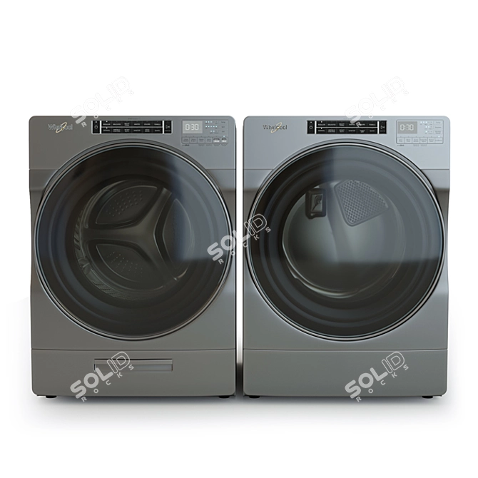 Whirlpool Front Load Washer & Dryer 3D model image 1