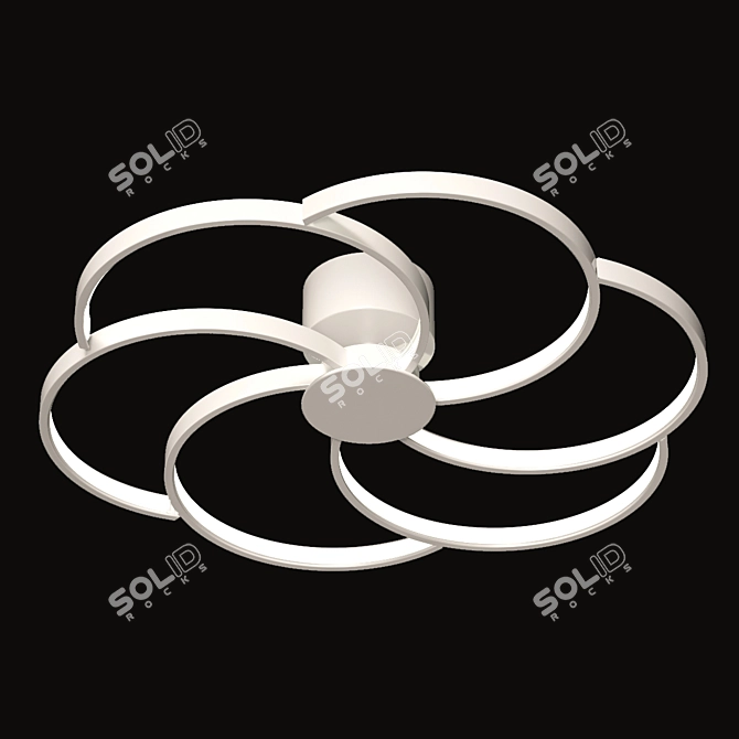 Blossom Petal White Chandelier 3D model image 1